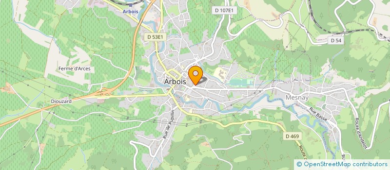 localisation de l'entreprise MAISON COURVOISIER à ARBOIS