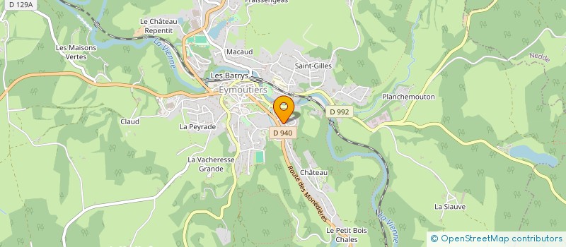 localisation de l'entreprise MAISON DE SANTE DES PORTES DE VASSIVIERE à EYMOUTIERS