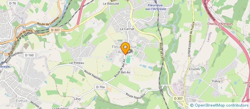 localisation de l'entreprise MAISON DES JEUNES ET DE LA CULTURE FLEURIEUX-EVEUX  FLEURIEUX-SUR-L'ARBRESLE