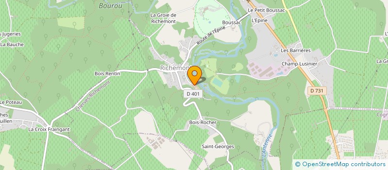 localisation de l'entreprise MAISON FAMILIALE RURALE D'EDUCATION ET D'ORIENTATION DES CHARENTES A RICHEMONT - INSTITUT SUPERIEUR DE FORMATION PAR ALT à VAL-DE-COGNAC