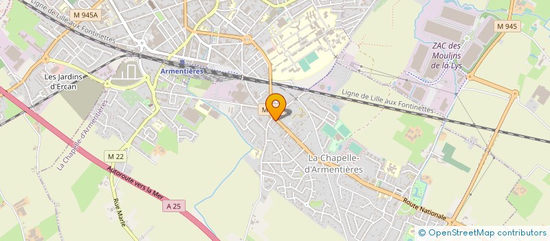 localisation de l'entreprise MAISONS BOIS ET COMBLES  LA CHAPELLE-D'ARMENTIERES