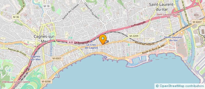 localisation de l'entreprise MAISONS COTE D'AZUR à CAGNES-SUR-MER