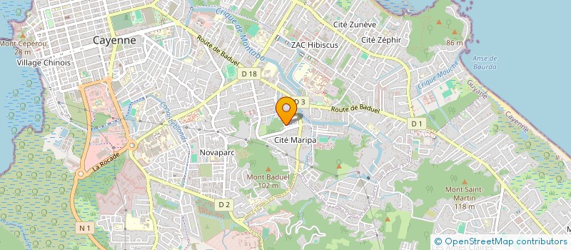 localisation de l'entreprise MAITRISE LOCALE DES RESSOURCES NATURELLES ET PETROLIERES DE GUYANE  CAYENNE