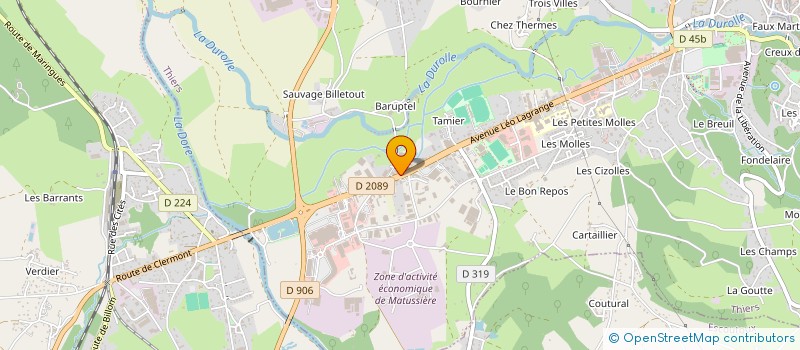 localisation de l'entreprise MALAVAL MOTOCULTURE  THIERS