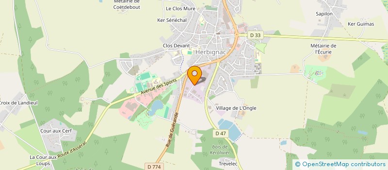 localisation de l'entreprise MALFROY COUVERTURE ZINGUERIE à HERBIGNAC