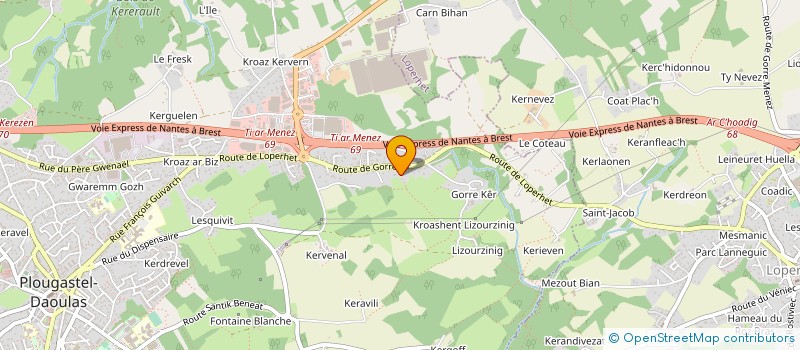 localisation de l'entreprise MALLEJAC TP à PLOUGASTEL-DAOULAS