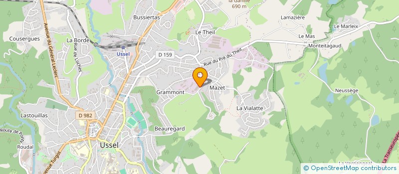 localisation de l'entreprise MALSOUTE LAQUAGE  USSEL