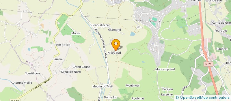 localisation de l'entreprise MANGER BIO 47  PUJOLS