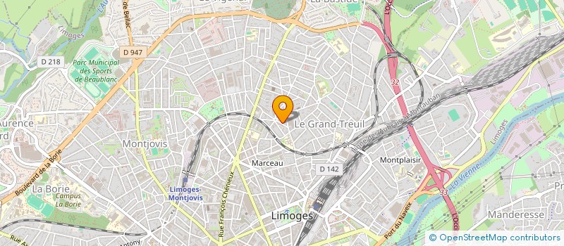 localisation de l'entreprise MANGER BIO RESTAURATION à LIMOGES