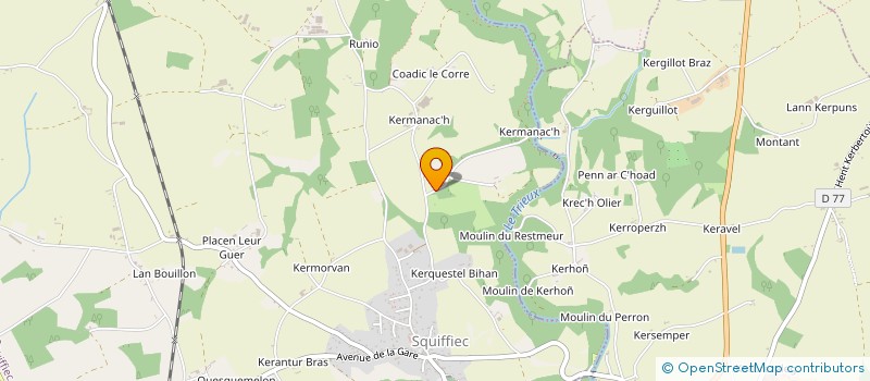 localisation de l'entreprise MANOIR DE KERCADIC  SQUIFFIEC