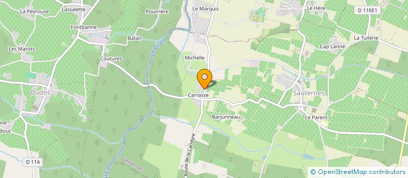 localisation de l'entreprise MANUFACTURE DU CHATEAU DE LA PRADE à SAUTERNES