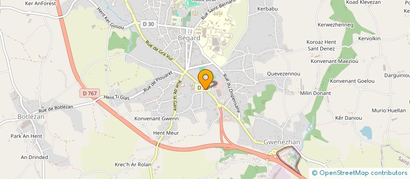 localisation de l'entreprise MARAIN à BEGARD