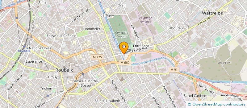 localisation de l'entreprise MARBRERIE DUQUESNE à ROUBAIX