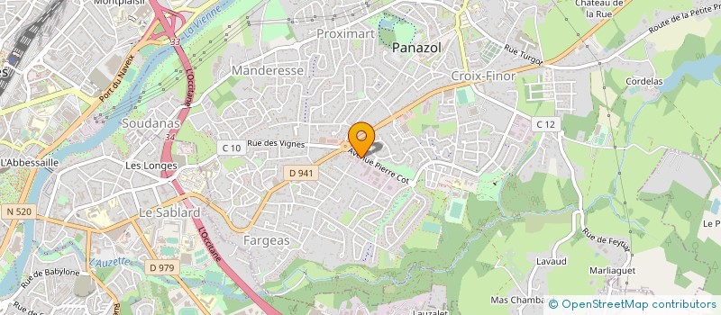 localisation de l'entreprise MARBRERIE LAJOUMARD à PANAZOL