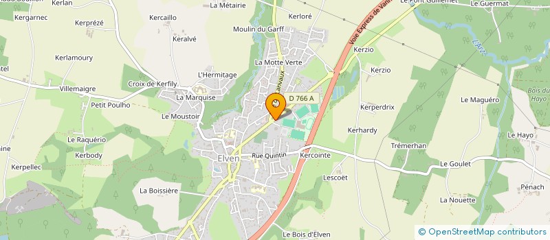 localisation de l'entreprise MARBRERIE - POMPES FUNEBRES LE FUR à ELVEN