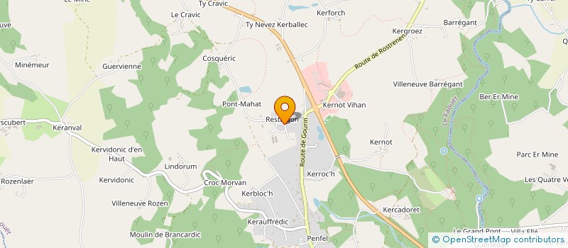 localisation de l'entreprise MARCHE BIO RESTALGON  LE FAOUET