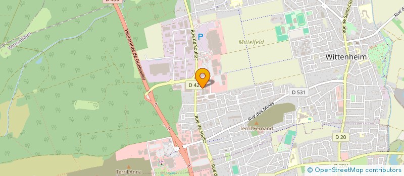 localisation de l'entreprise MARCHE DU FRAIS  WITTENHEIM