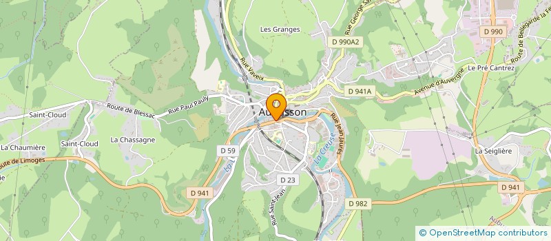 localisation de l'entreprise MARCON à AUBUSSON