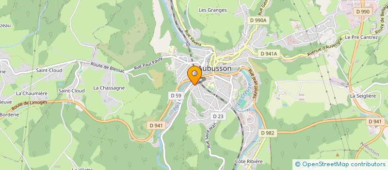 localisation de l'entreprise MARCON TRANSPORT SARL à AUBUSSON