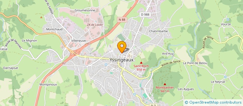 localisation de l'entreprise MARCONNET FRERES  YSSINGEAUX