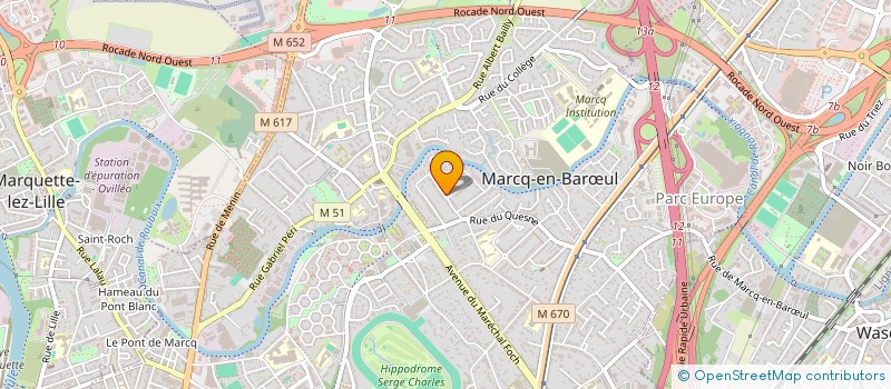 localisation de l'entreprise MARCQ TRAVAUX à MARCQ-EN-BARŒUL