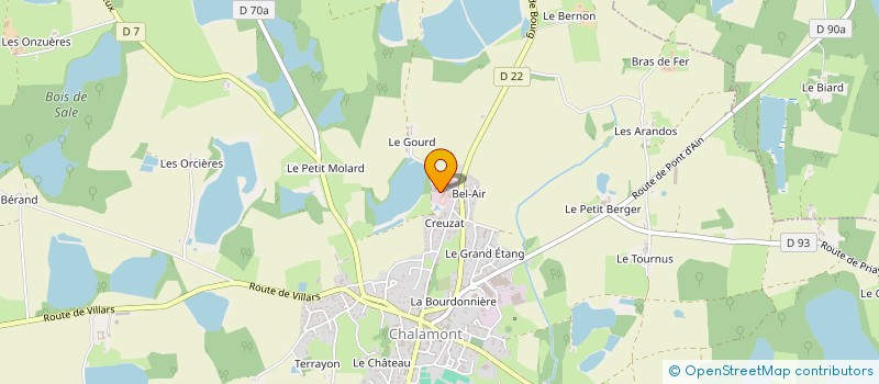 localisation de l'entreprise MARGUIN SAS - EQUIPEMENTS ELECTRIQUES INDUSTRIELS à CHALAMONT