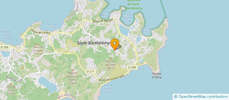 localisation de l'entreprise MARINE MIYET DESIGN à SAINT BARTHELEMY