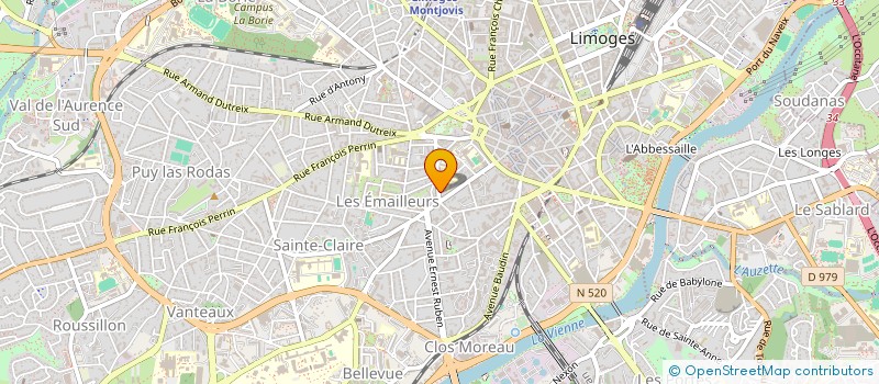 localisation de l'entreprise MARJOS à LIMOGES