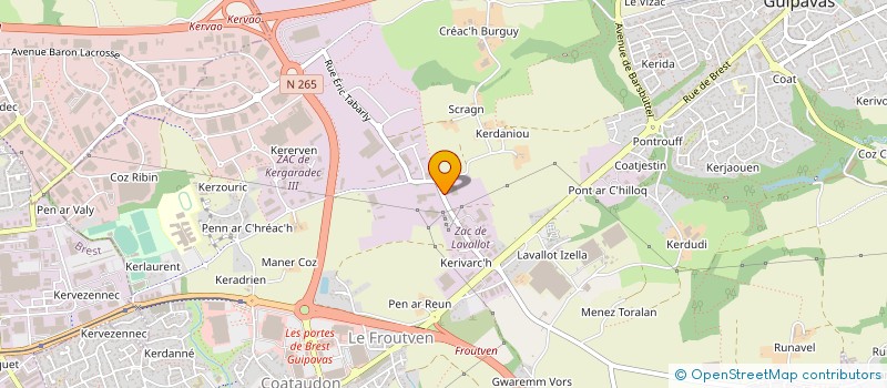 localisation de l'entreprise MARTENAT OUEST BRETAGNE à GUIPAVAS