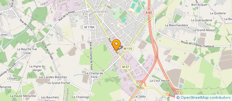 localisation de l'entreprise MARTIN MENUISERIE CHARPENTE à LES SORINIERES