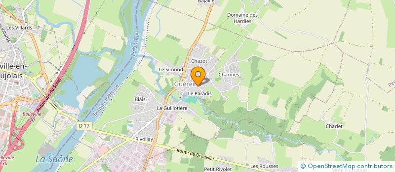 localisation de l'entreprise MARTINE BELLATON  GUEREINS