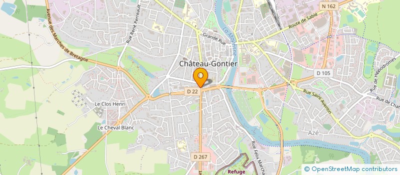 localisation de l'entreprise MARYLINE-O-NATUREL à CHATEAU-GONTIER-SUR-MAYENNE