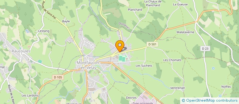 localisation de l'entreprise MASCLET CHAUFFAGE EURL à MONTFAUCON-EN-VELAY