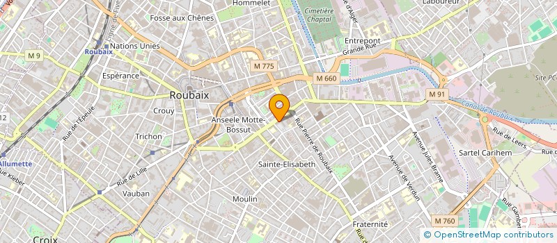 localisation de l'entreprise MASCOTTE 847 à ROUBAIX