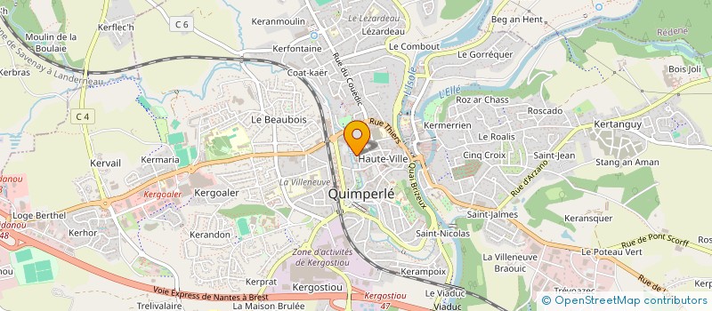 localisation de l'entreprise MAT'INFORMATIQUE  QUIMPERLE