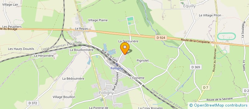 localisation de l'entreprise MATHIEU LAMOUREUX COUVERTURE  FOLLIGNY