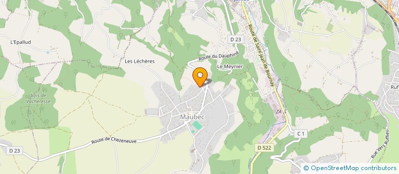 localisation de l'entreprise MAUBEC ACTION - COLLECTIF POUR UN ENVIRONNEMENT DURABLE  MAUBEC