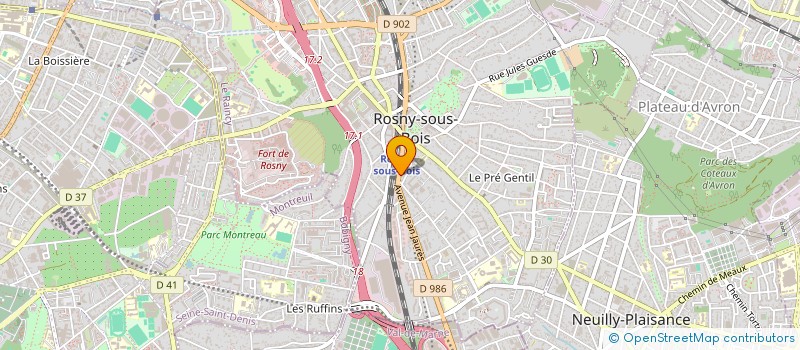 localisation de l'entreprise MAUBERT ASSURANCES à ROSNY-SOUS-BOIS