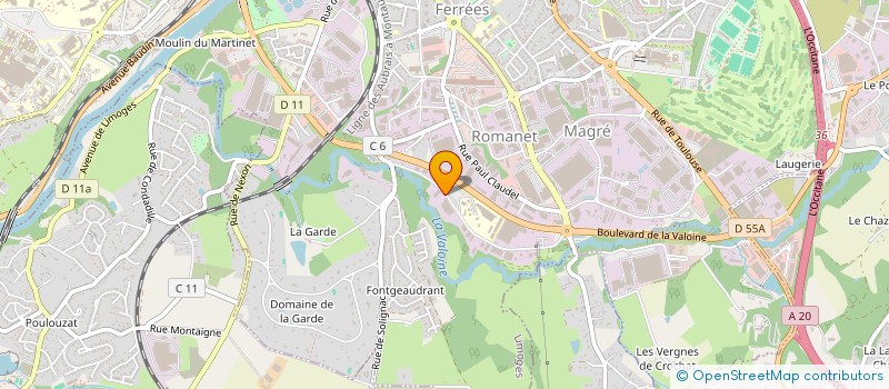 localisation de l'entreprise MAURICE FAURE MENUISERIES à LIMOGES