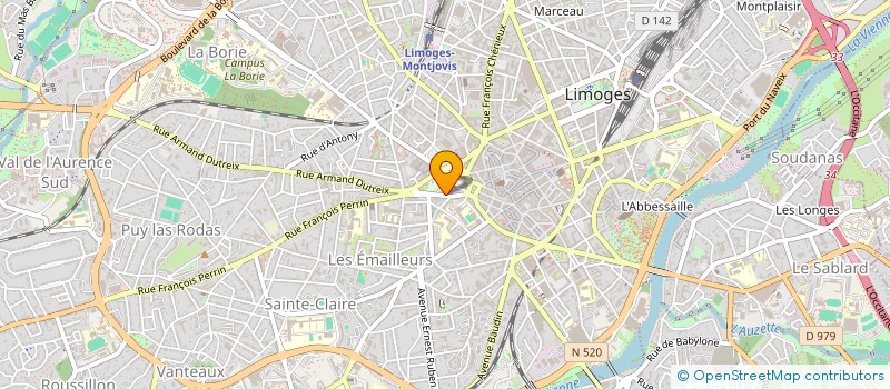 localisation de l'entreprise MAVOLTI à LIMOGES