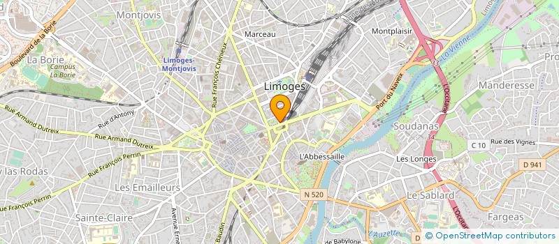 localisation de l'entreprise MAX SOUCHAUD à LIMOGES