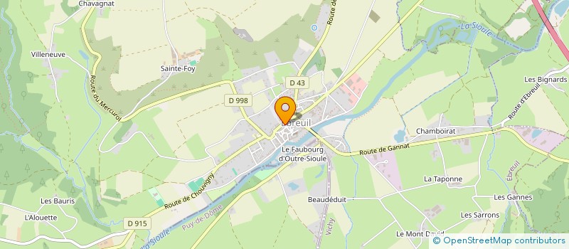 localisation de l'entreprise MAXFIT à EBREUIL