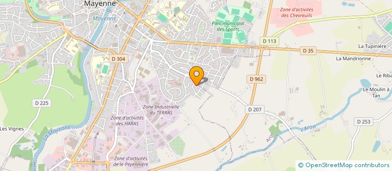localisation de l'entreprise MAYENNE VERANDAS à MAYENNE