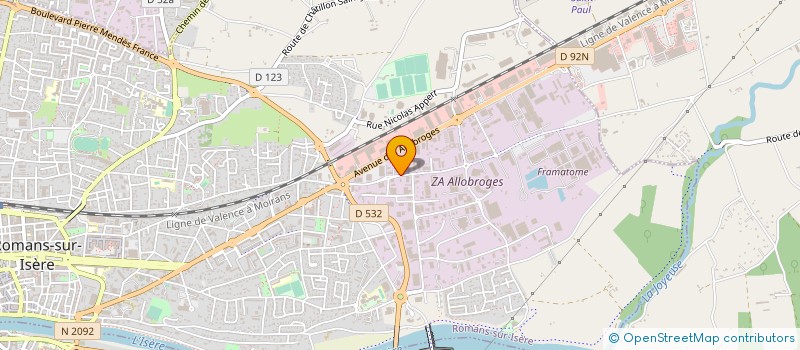 localisation de l'entreprise MB MODELAGE FONDERIE à ROMANS-SUR-ISERE