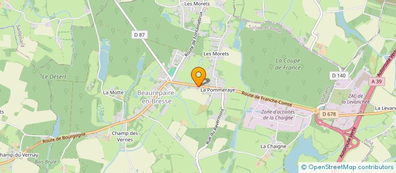 localisation de l'entreprise MBJ  BEAUREPAIRE-EN-BRESSE