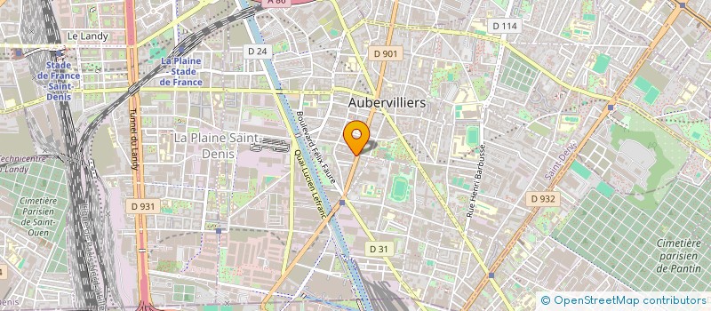 localisation de l'entreprise MCT- VISION à AUBERVILLIERS