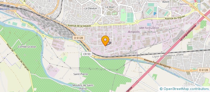 localisation de l'entreprise MCV LOGISTICS à BEZIERS