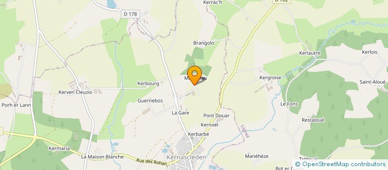 localisation de l'entreprise MD2A BIO PROD à KERNASCLEDEN