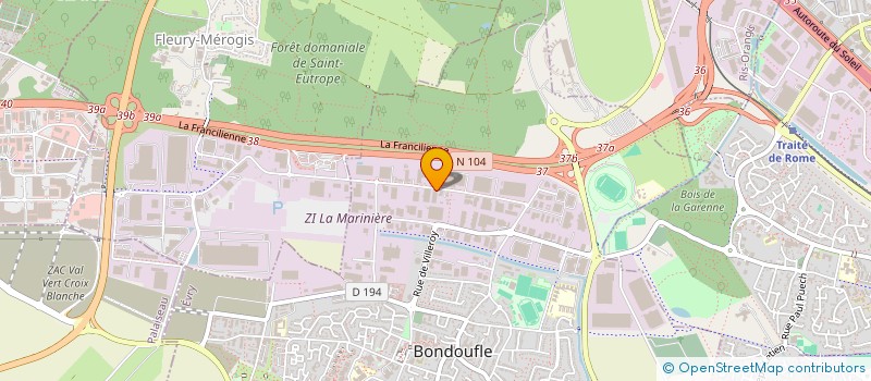 localisation de l'entreprise MDJ INVEST à BONDOUFLE