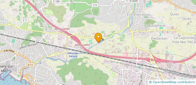 localisation de l'entreprise MECA PNEUS  OLLIOULES